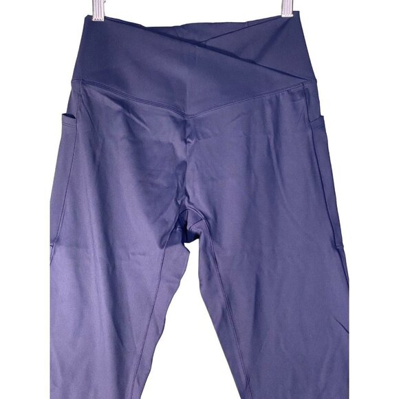 HALARA Woman's Pet Hair Resistant Crossover Pocket Plain Leggings Eclipse SZ L - Picture 2 of 6